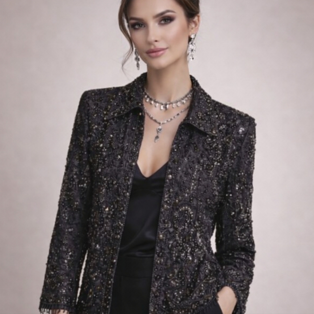 Theo Miles | Luxury Vintage Beaded Artisan Embroidery Jacket - Picture 9 of 12